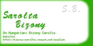 sarolta bizony business card